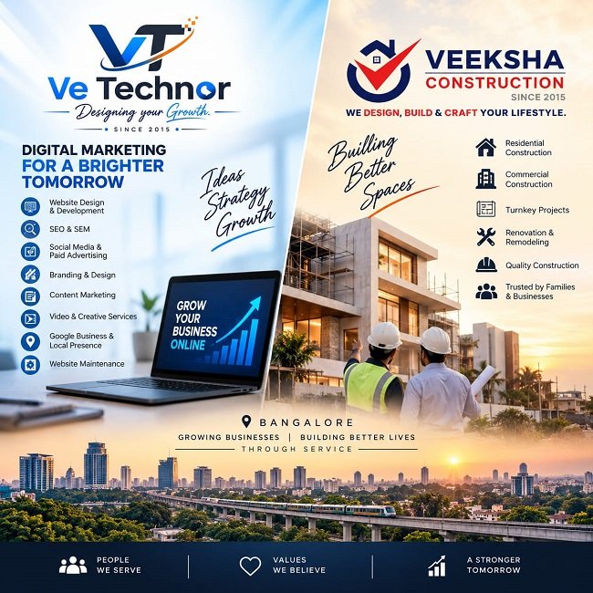 Ve Technor digital marketing and Veeksha Construction